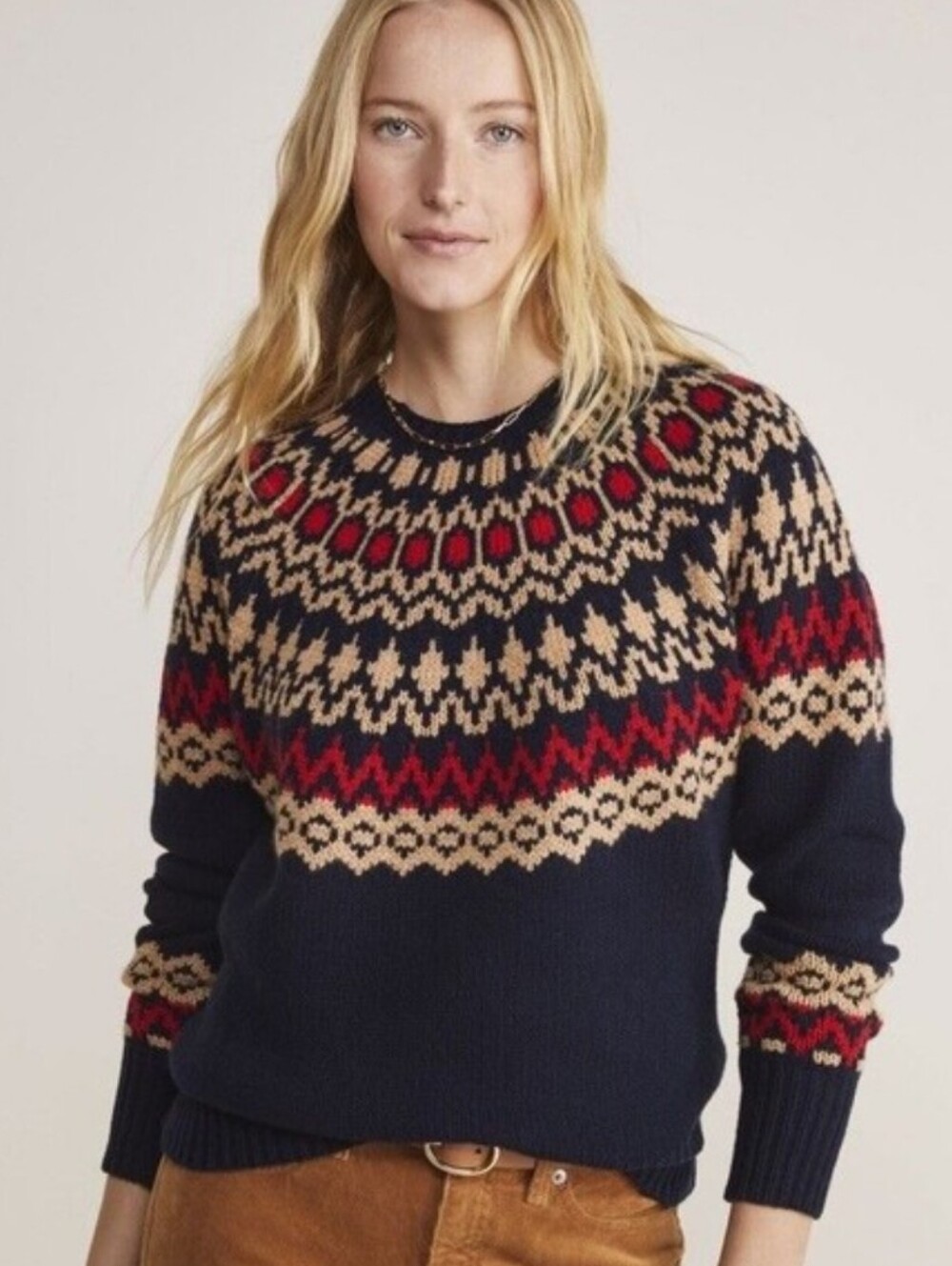 Vineyard Vines Navy and Red Fair Isle Sweater